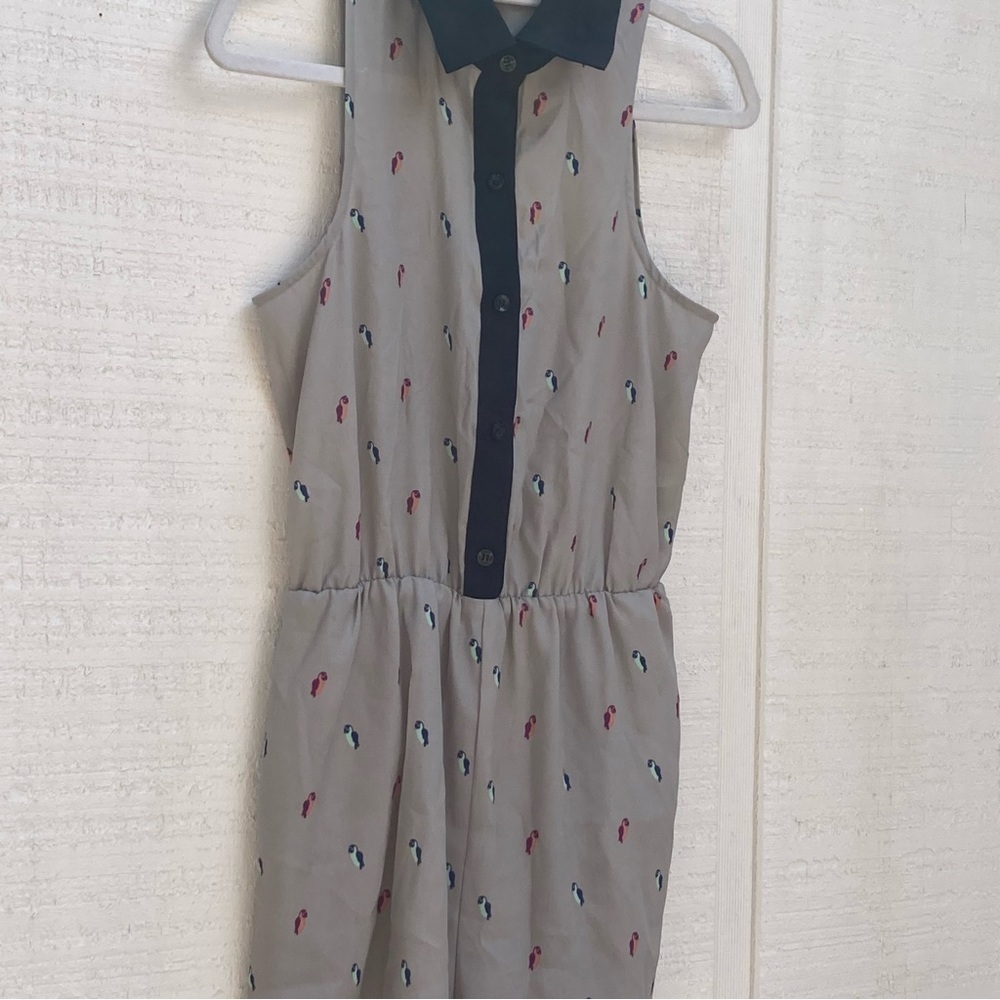 Bcbg Gray Romper Bcbgeneration Collared Key Hole … - image 7